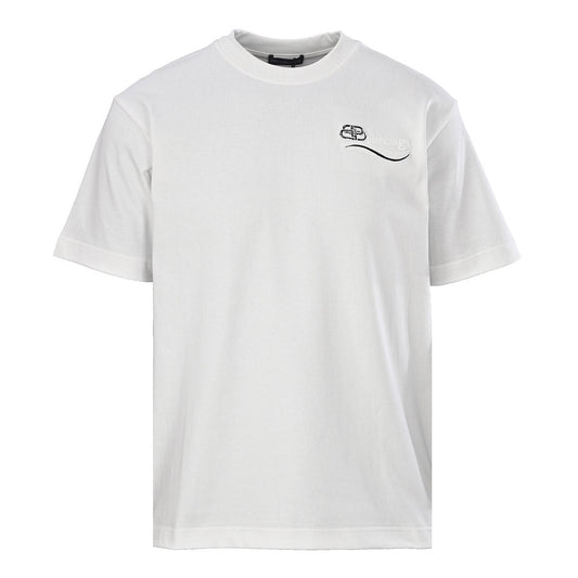 Balenciaga Crewneck T-Shirt – Multi-Layer Wave Embroidery