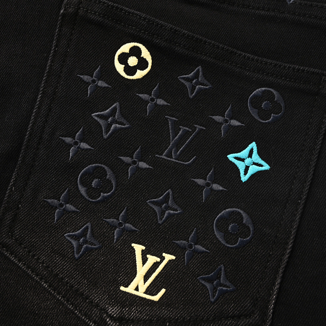 Louis Vuitton Black High-Waisted Straight-Leg Jeans