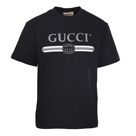 Gucci Belt-Print Short-Sleeve Top