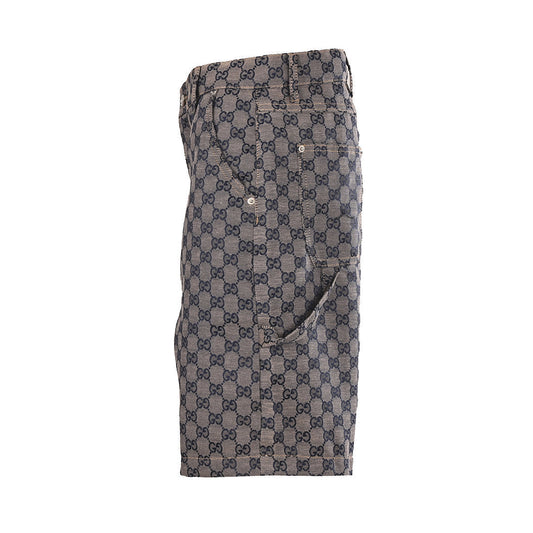 Gucci GG Monogram Denim Shorts – Grey