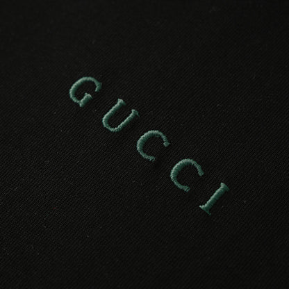 Gucci Ribbed-Trim Letter Embroidery T-Shirt