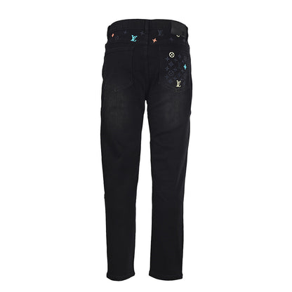 Louis Vuitton Black High-Waisted Straight-Leg Jeans