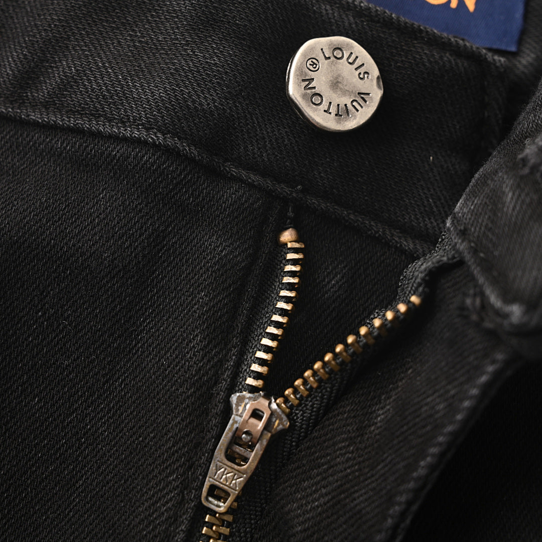 Louis Vuitton Black High-Waisted Straight-Leg Jeans