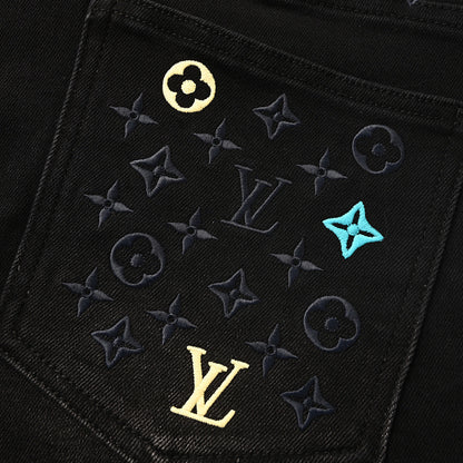 Louis Vuitton Black High-Waisted Straight-Leg Jeans
