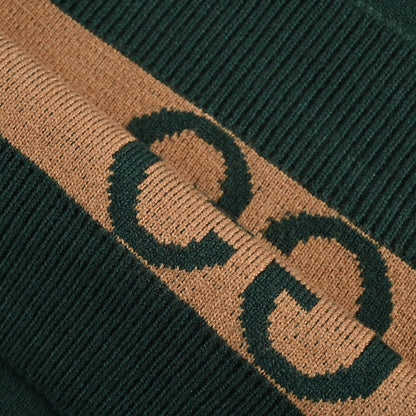 Gucci Forest Green All-Over Monogram Jacquard Crewneck Knit Sweater