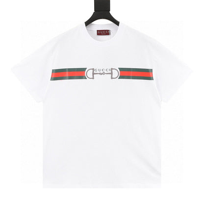 GUCCI Two-Tone Horsebit Web T-Shirt