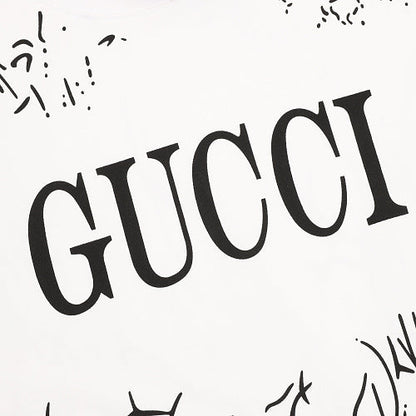 GUCCI 2026 New Arrival: All-Over Digital Print Twig Motif T-Shirt