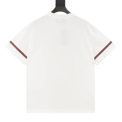 Gucci 3D Embroidered Web Short-Sleeve Top