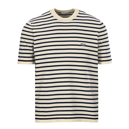 PRADA Inverted Triangle Logo Embroidered T-Shirt