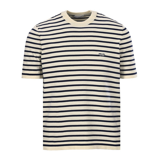PRADA Inverted Triangle Logo Embroidered T-Shirt
