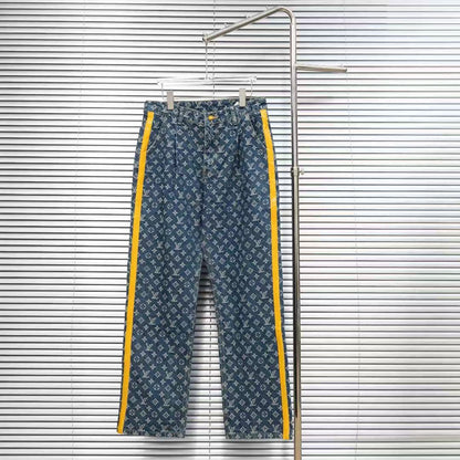 Louis Vuitton Logo-Embroidered Straight-Leg Jeans